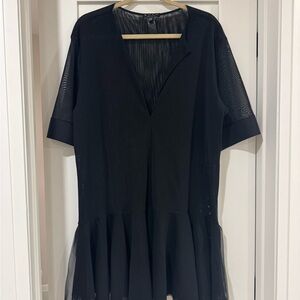 SHAN Black Sheer Bathing Suit Cover Up